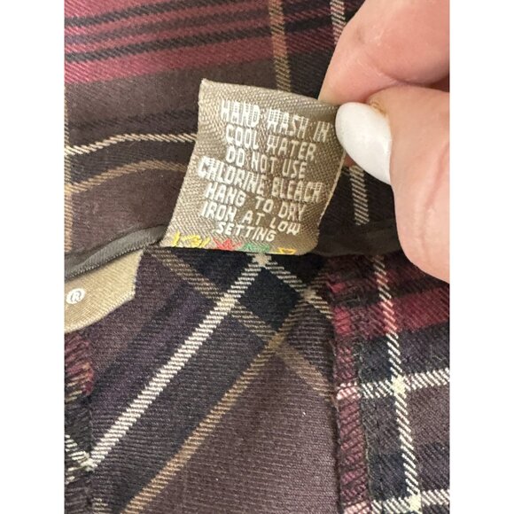 KENAR Brown & Red Plaid Flared Flounce Hem Long Skirt Stretch‎ Academia Corpcore - Picture 14 of 14